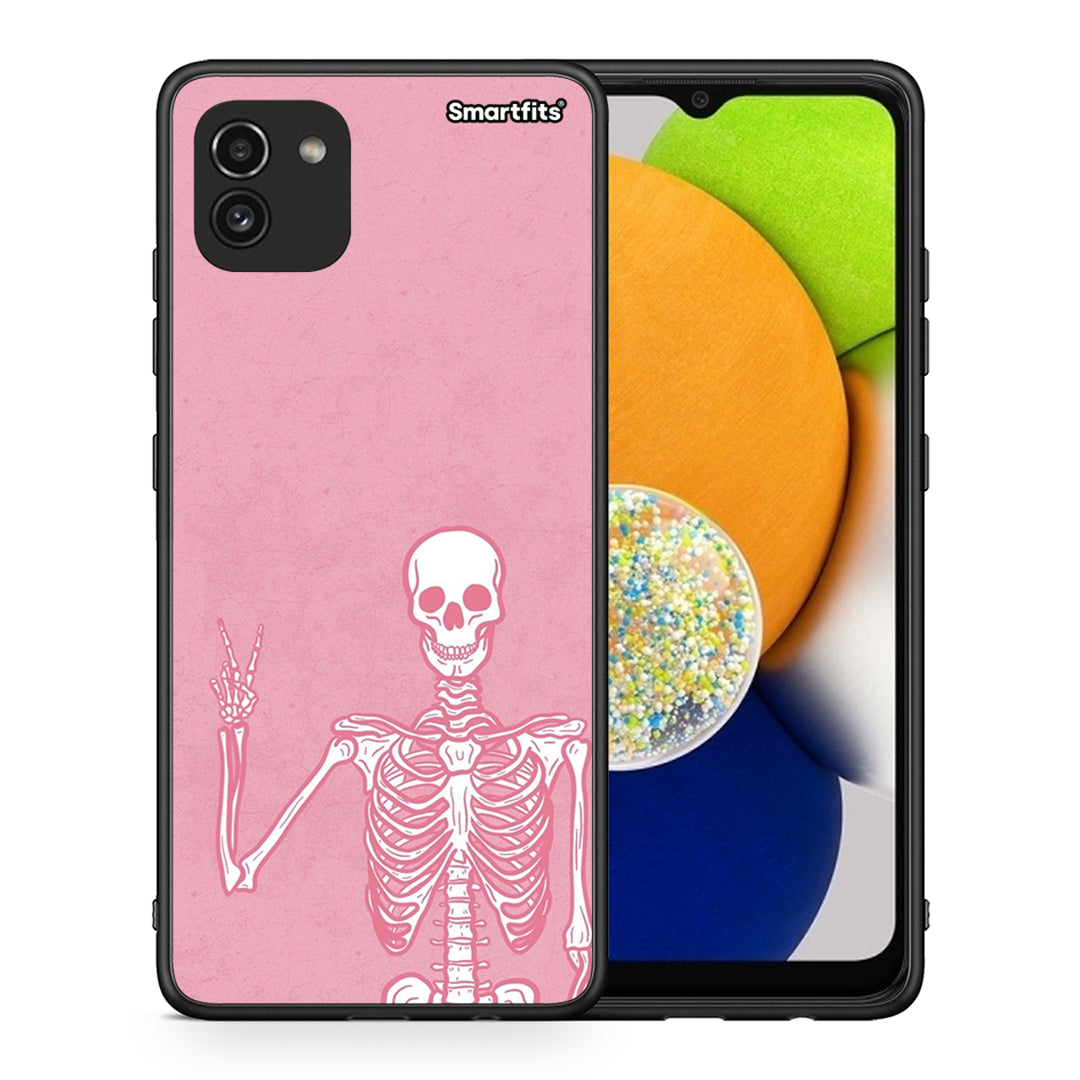 Θήκη Samsung A03 Halloween Motivation από τη Smartfits με σχέδιο στο πίσω μέρος και μαύρο περίβλημα | Samsung A03 Halloween Motivation case with colorful back and black bezels