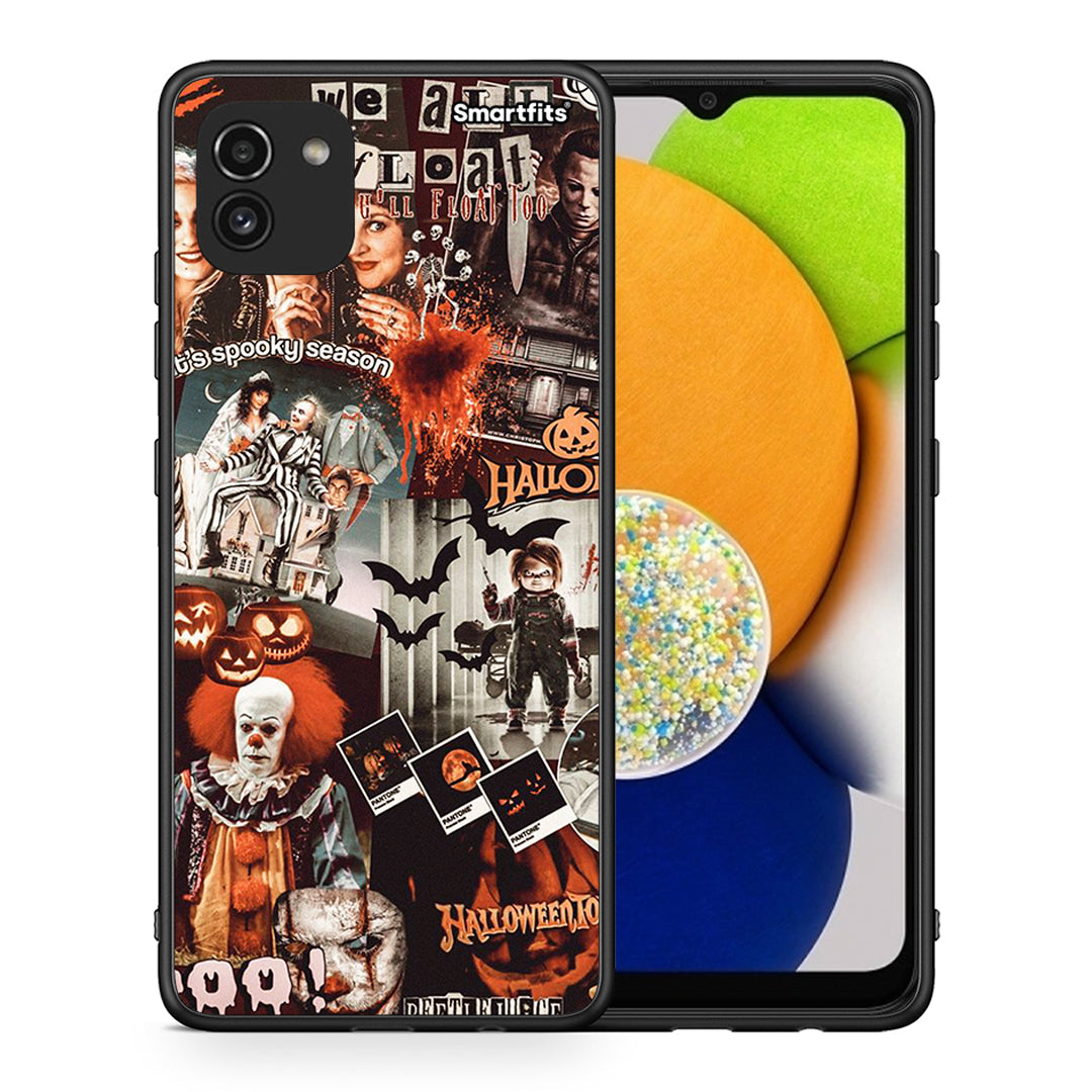Θήκη Samsung A03 Halloween Spooky Season από τη Smartfits με σχέδιο στο πίσω μέρος και μαύρο περίβλημα | Samsung A03 Halloween Spooky Season case with colorful back and black bezels