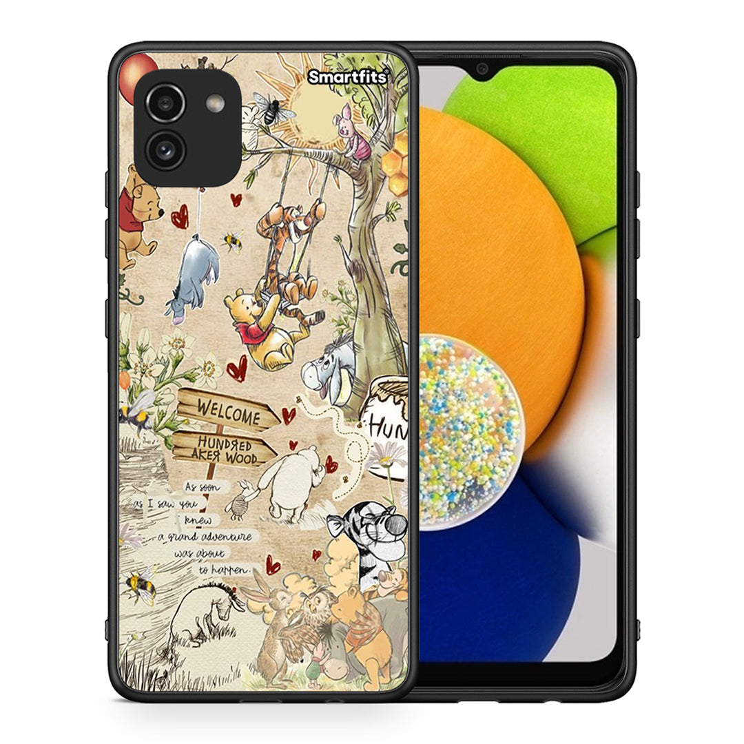 Θήκη Samsung A03 Happy Friends από τη Smartfits με σχέδιο στο πίσω μέρος και μαύρο περίβλημα | Samsung A03 Happy Friends case with colorful back and black bezels