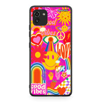 Thumbnail for Samsung A03 Hippie Love θήκη από τη Smartfits με σχέδιο στο πίσω μέρος και μαύρο περίβλημα | Smartphone case with colorful back and black bezels by Smartfits