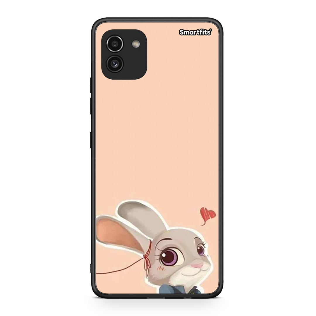Samsung A03 Nick Wilde And Judy Hopps Love 2 θήκη από τη Smartfits με σχέδιο στο πίσω μέρος και μαύρο περίβλημα | Smartphone case with colorful back and black bezels by Smartfits