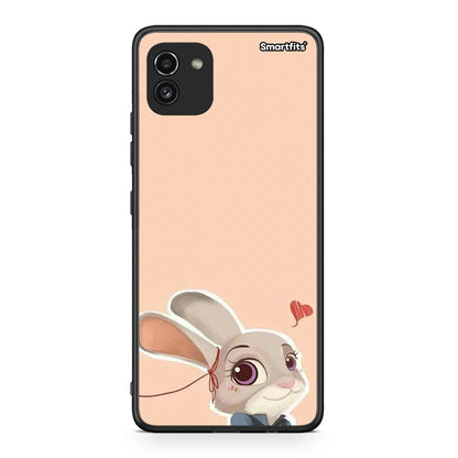 Samsung A03 Nick Wilde And Judy Hopps Love 2 θήκη από τη Smartfits με σχέδιο στο πίσω μέρος και μαύρο περίβλημα | Smartphone case with colorful back and black bezels by Smartfits