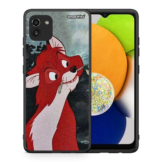 Θήκη Samsung A03 Tod And Vixey Love 1 από τη Smartfits με σχέδιο στο πίσω μέρος και μαύρο περίβλημα | Samsung A03 Tod And Vixey Love 1 case with colorful back and black bezels