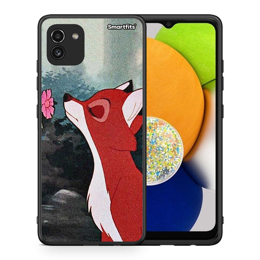 Θήκη Samsung A03 Tod And Vixey Love 2 από τη Smartfits με σχέδιο στο πίσω μέρος και μαύρο περίβλημα | Samsung A03 Tod And Vixey Love 2 case with colorful back and black bezels