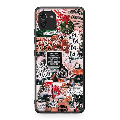 Samsung A03 Xmas Habbits θήκη από τη Smartfits με σχέδιο στο πίσω μέρος και μαύρο περίβλημα | Smartphone case with colorful back and black bezels by Smartfits