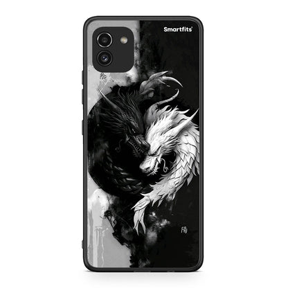 Samsung A03 Yin Yang θήκη από τη Smartfits με σχέδιο στο πίσω μέρος και μαύρο περίβλημα | Smartphone case with colorful back and black bezels by Smartfits