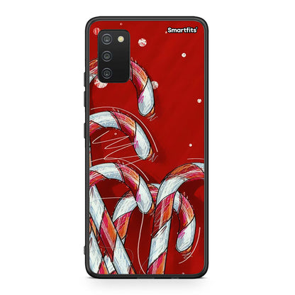 Samsung A03s Candy Cane θήκη από τη Smartfits με σχέδιο στο πίσω μέρος και μαύρο περίβλημα | Smartphone case with colorful back and black bezels by Smartfits