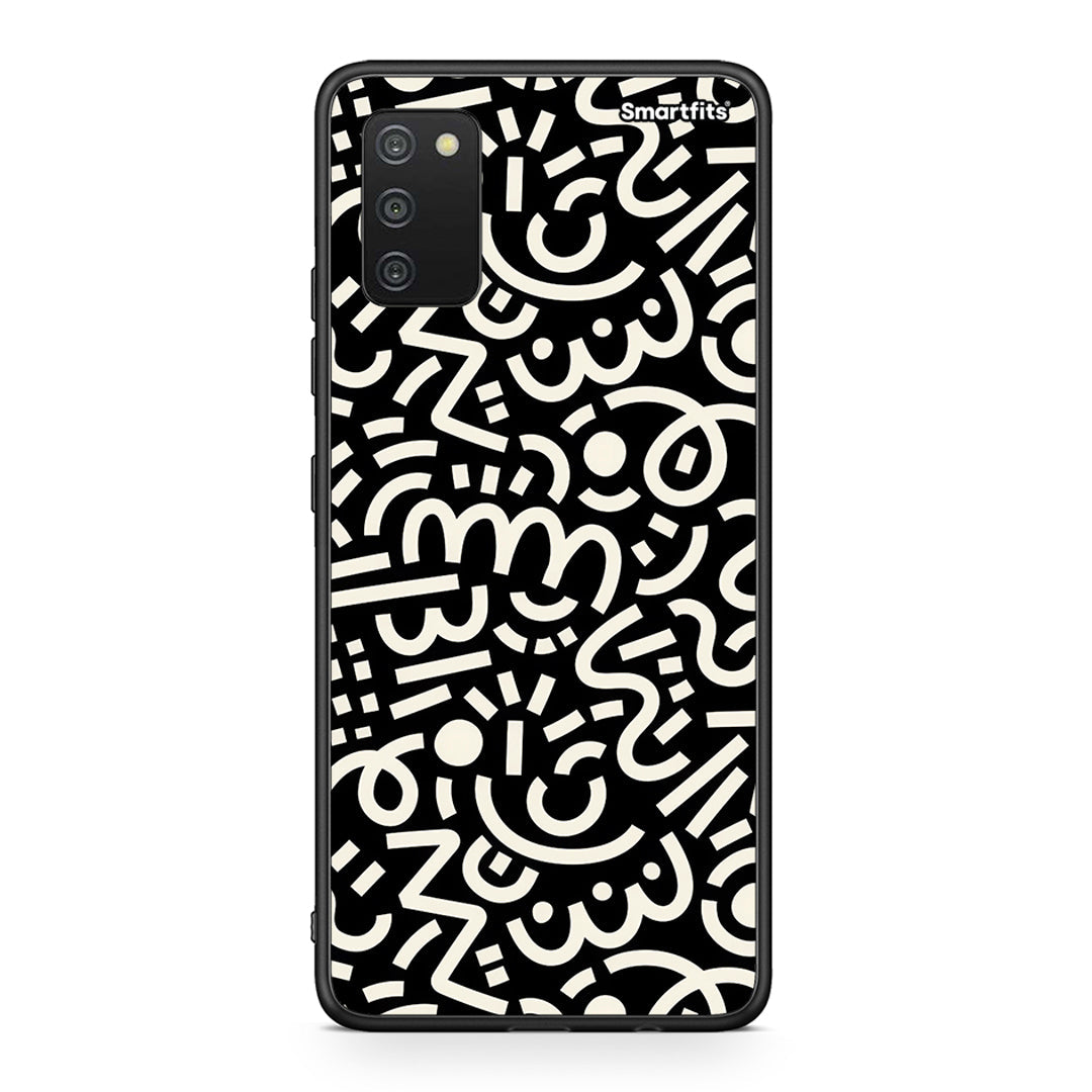 Samsung A03s Doodle Art θήκη από τη Smartfits με σχέδιο στο πίσω μέρος και μαύρο περίβλημα | Smartphone case with colorful back and black bezels by Smartfits