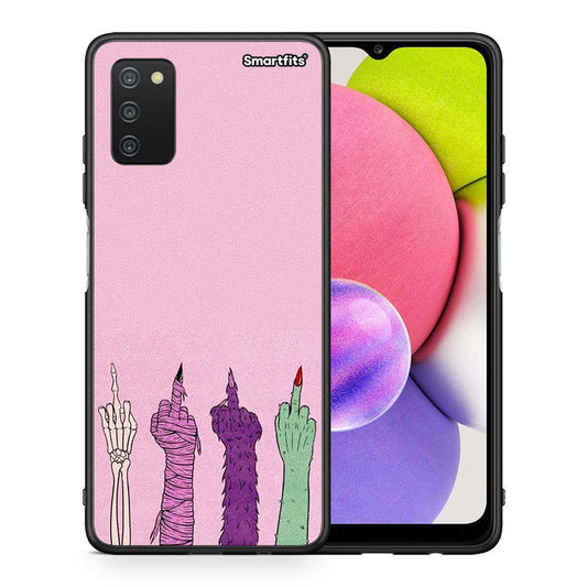 Θήκη Samsung A03s Halloween Be A Lady από τη Smartfits με σχέδιο στο πίσω μέρος και μαύρο περίβλημα | Samsung A03s Halloween Be A Lady case with colorful back and black bezels