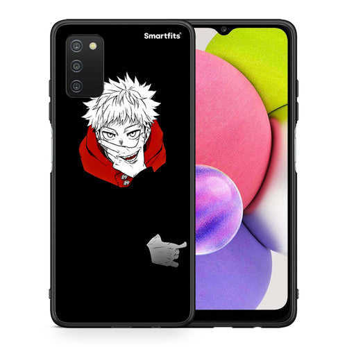 Θήκη Samsung A03s Itadori Anime από τη Smartfits με σχέδιο στο πίσω μέρος και μαύρο περίβλημα | Samsung A03s Itadori Anime case with colorful back and black bezels