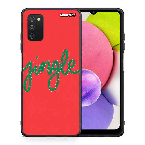 Θήκη Samsung A03s Jingle Xmas από τη Smartfits με σχέδιο στο πίσω μέρος και μαύρο περίβλημα | Samsung A03s Jingle Xmas case with colorful back and black bezels