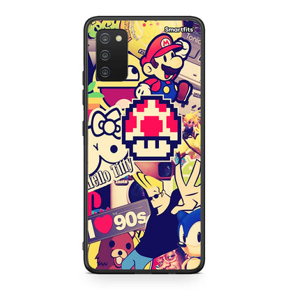 Samsung A03s Love The 90s θήκη από τη Smartfits με σχέδιο στο πίσω μέρος και μαύρο περίβλημα | Smartphone case with colorful back and black bezels by Smartfits