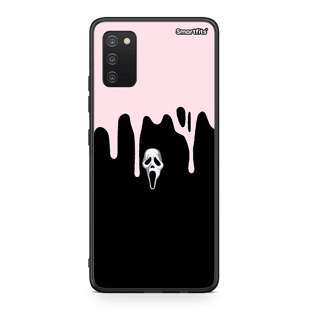 Samsung A03s Melting Halloween Mask θήκη από τη Smartfits με σχέδιο στο πίσω μέρος και μαύρο περίβλημα | Smartphone case with colorful back and black bezels by Smartfits