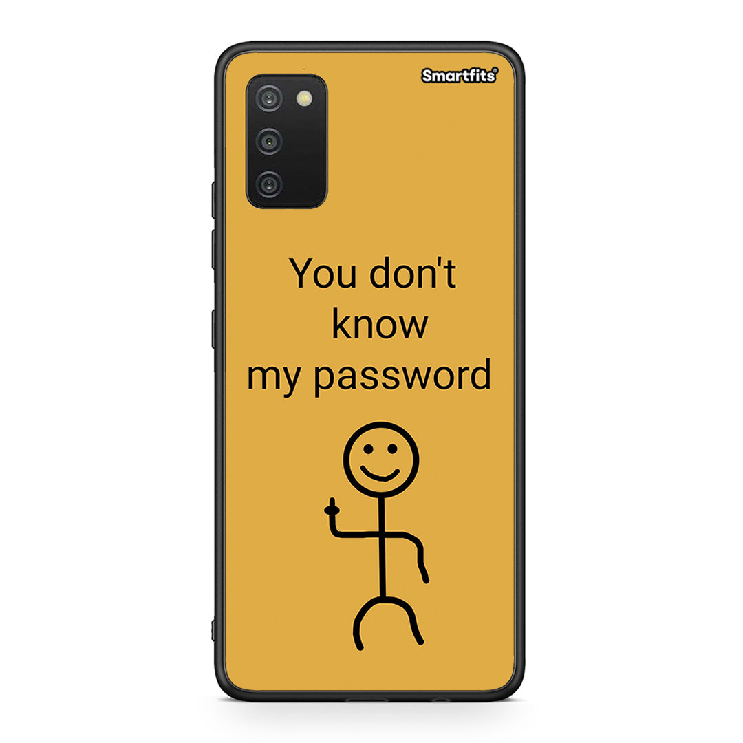 Samsung A03s My Password θήκη από τη Smartfits με σχέδιο στο πίσω μέρος και μαύρο περίβλημα | Smartphone case with colorful back and black bezels by Smartfits