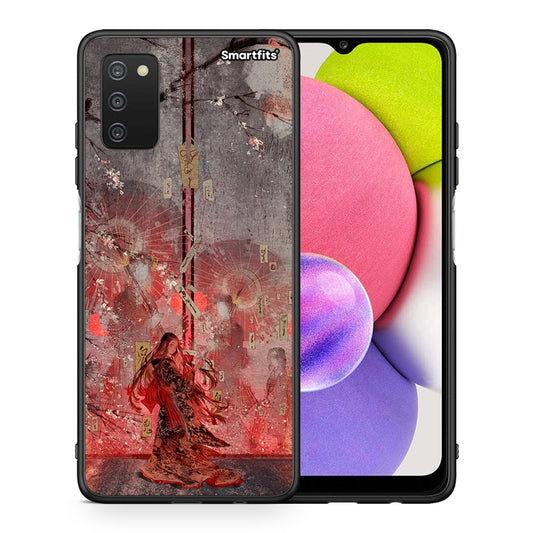 Θήκη Samsung A03s Nezuko Kamado από τη Smartfits με σχέδιο στο πίσω μέρος και μαύρο περίβλημα | Samsung A03s Nezuko Kamado case with colorful back and black bezels