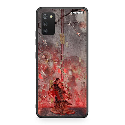 Samsung A03s Nezuko Kamado θήκη από τη Smartfits με σχέδιο στο πίσω μέρος και μαύρο περίβλημα | Smartphone case with colorful back and black bezels by Smartfits