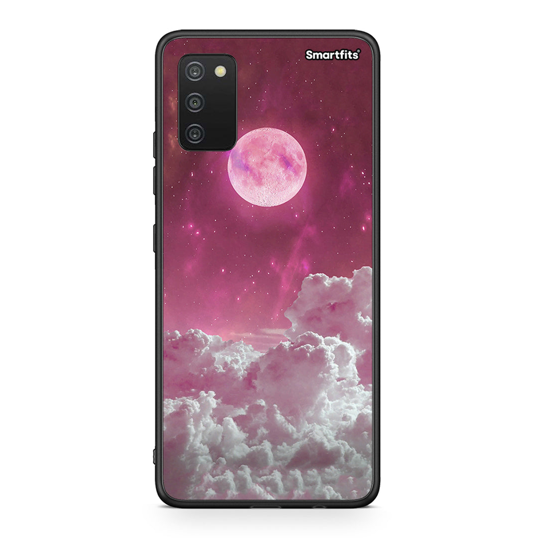 Samsung A03s Pink Moon θήκη από τη Smartfits με σχέδιο στο πίσω μέρος και μαύρο περίβλημα | Smartphone case with colorful back and black bezels by Smartfits