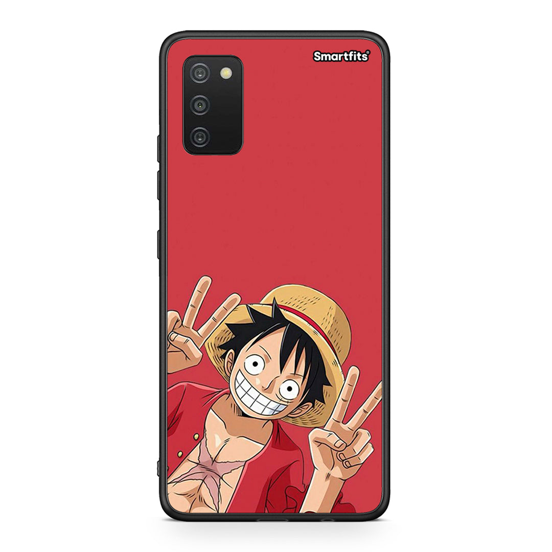 Samsung A03s Pirate Luffy θήκη από τη Smartfits με σχέδιο στο πίσω μέρος και μαύρο περίβλημα | Smartphone case with colorful back and black bezels by Smartfits