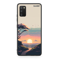 Thumbnail for Samsung A03s Pixel Sunset θήκη από τη Smartfits με σχέδιο στο πίσω μέρος και μαύρο περίβλημα | Smartphone case with colorful back and black bezels by Smartfits