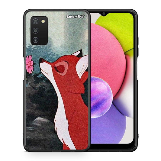 Θήκη Samsung A03s Tod And Vixey Love 2 από τη Smartfits με σχέδιο στο πίσω μέρος και μαύρο περίβλημα | Samsung A03s Tod And Vixey Love 2 case with colorful back and black bezels