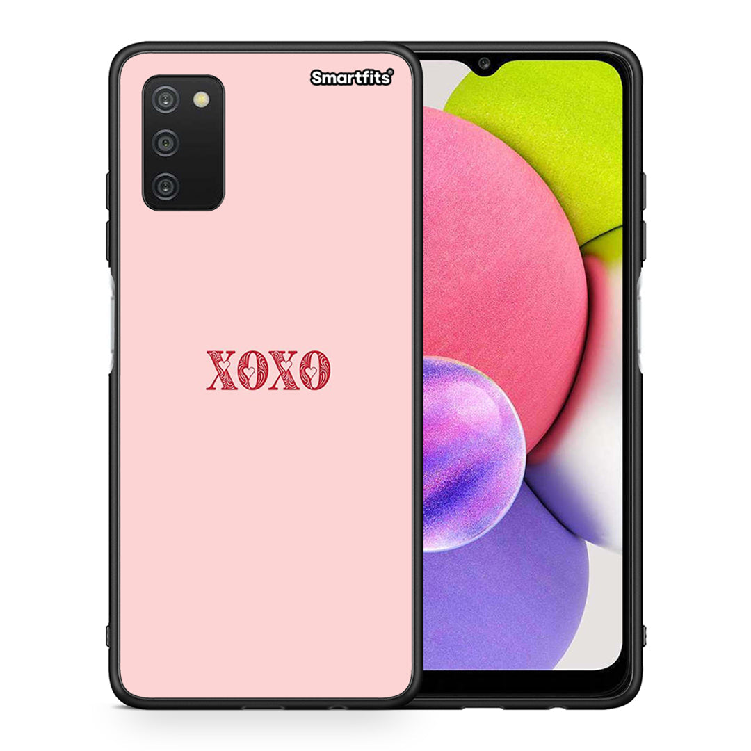 Θήκη Samsung A03s XOXO Love από τη Smartfits με σχέδιο στο πίσω μέρος και μαύρο περίβλημα | Samsung A03s XOXO Love case with colorful back and black bezels