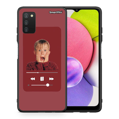 Θήκη Samsung A03s Xmas Alone Music από τη Smartfits με σχέδιο στο πίσω μέρος και μαύρο περίβλημα | Samsung A03s Xmas Alone Music case with colorful back and black bezels