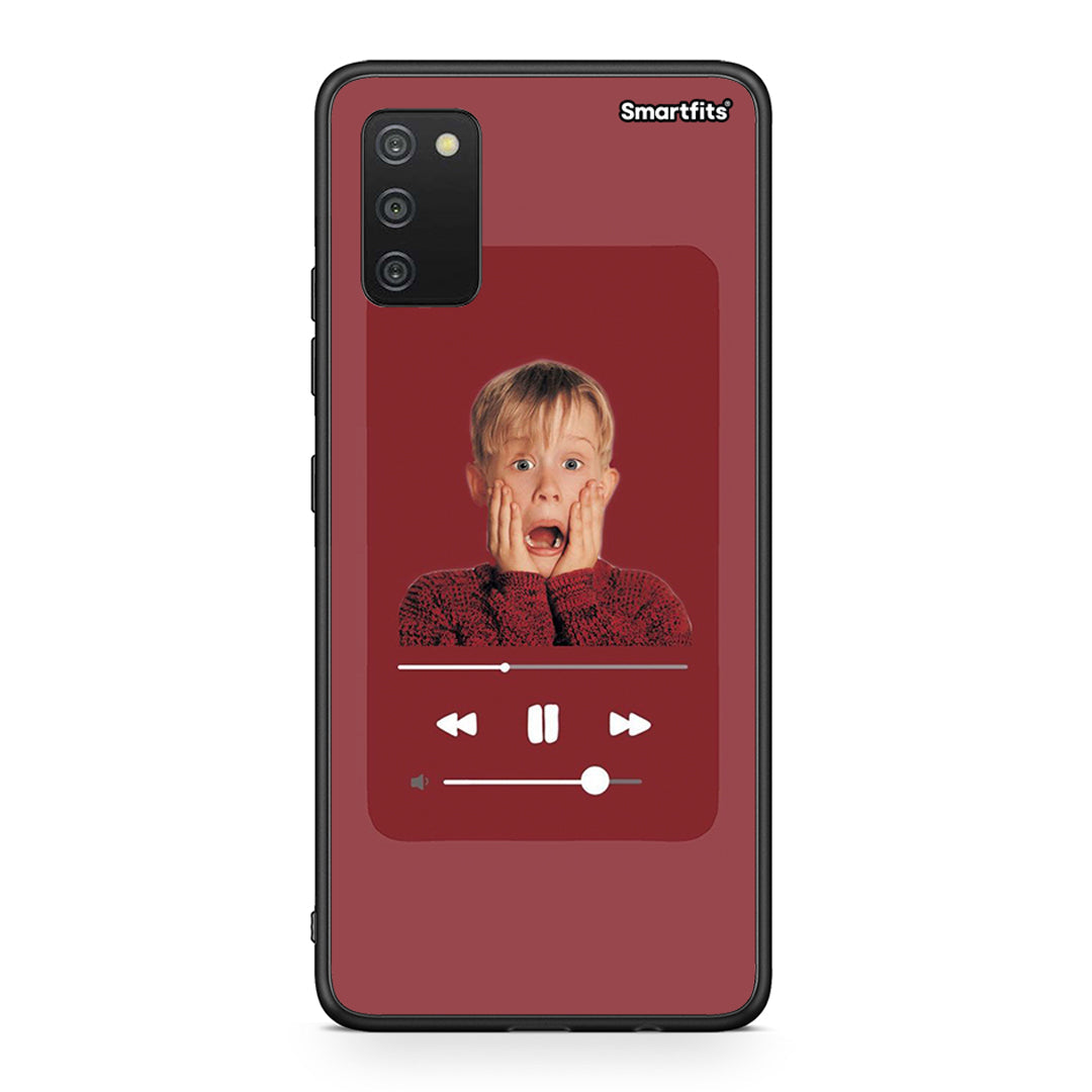Samsung A03s Xmas Alone Music θήκη από τη Smartfits με σχέδιο στο πίσω μέρος και μαύρο περίβλημα | Smartphone case with colorful back and black bezels by Smartfits