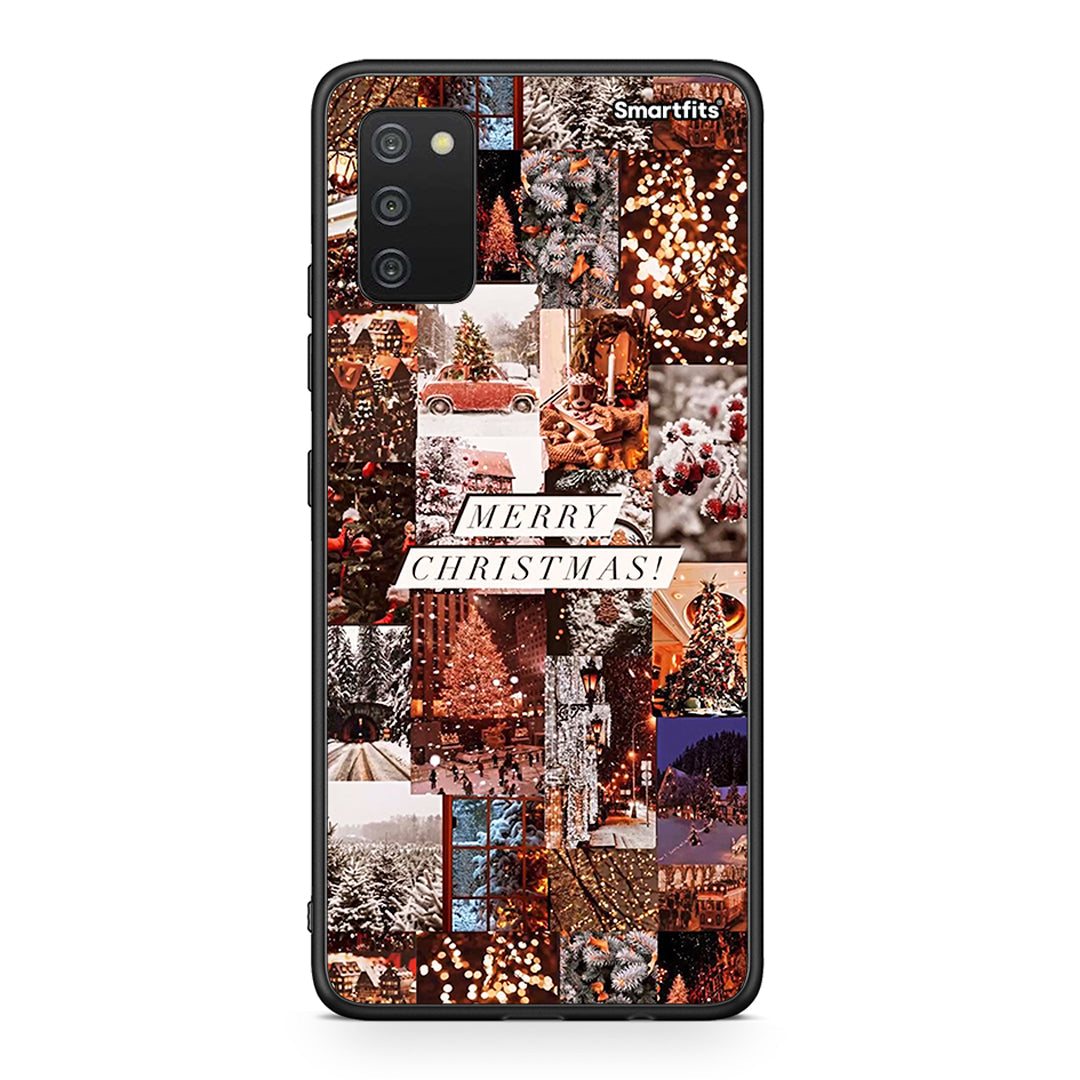 Samsung A03s Xmas Collage θήκη από τη Smartfits με σχέδιο στο πίσω μέρος και μαύρο περίβλημα | Smartphone case with colorful back and black bezels by Smartfits