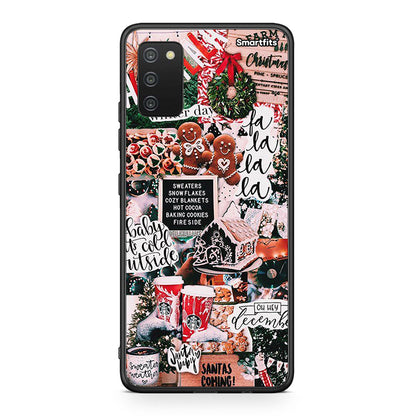 Samsung A03s Xmas Habbits θήκη από τη Smartfits με σχέδιο στο πίσω μέρος και μαύρο περίβλημα | Smartphone case with colorful back and black bezels by Smartfits