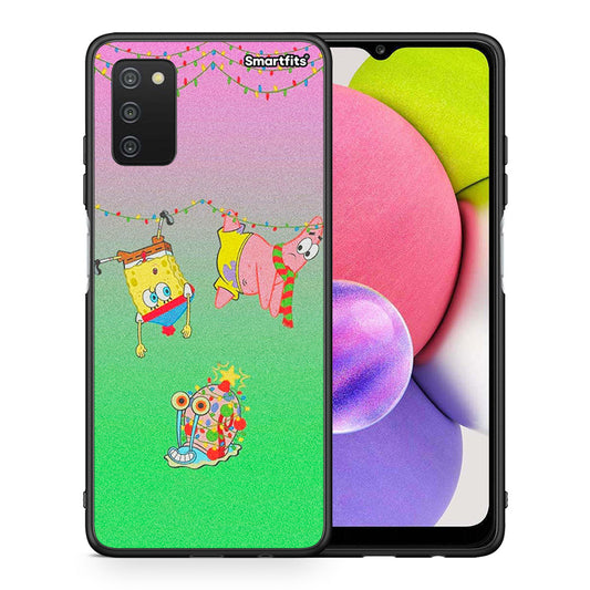 Θήκη Samsung A03s Xmas Lights από τη Smartfits με σχέδιο στο πίσω μέρος και μαύρο περίβλημα | Samsung A03s Xmas Lights case with colorful back and black bezels