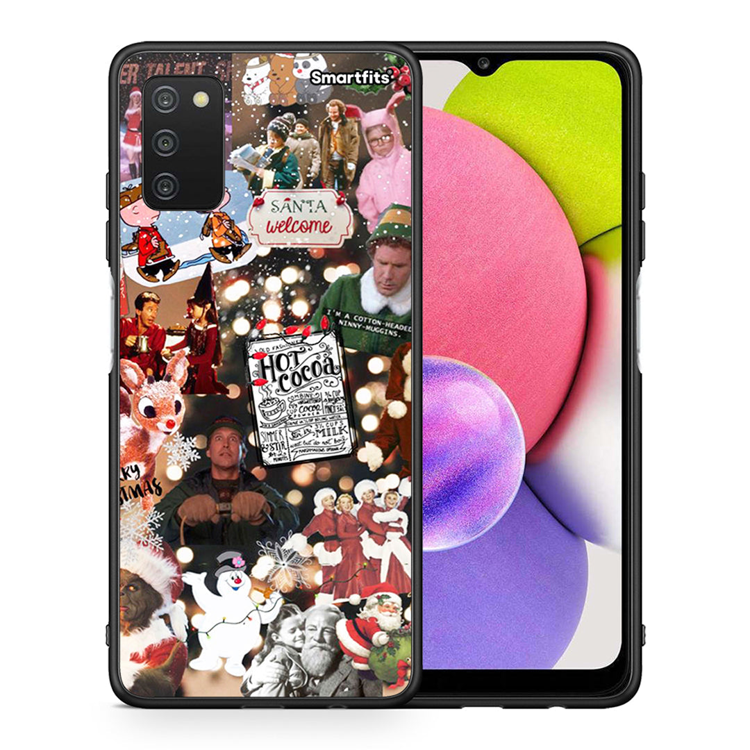 Θήκη Samsung A03s Xmas Movies από τη Smartfits με σχέδιο στο πίσω μέρος και μαύρο περίβλημα | Samsung A03s Xmas Movies case with colorful back and black bezels