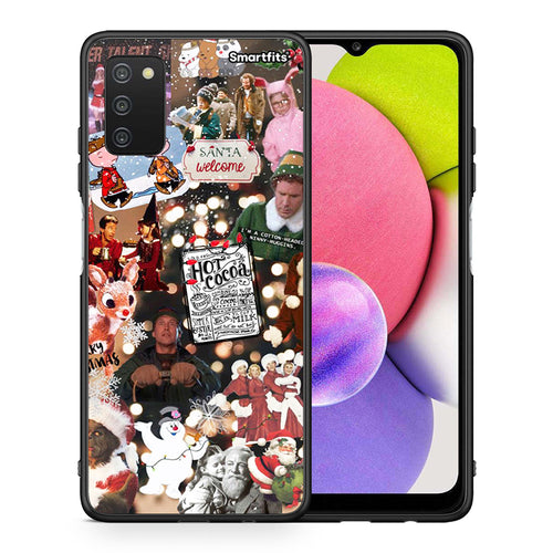 Θήκη Samsung A03s Xmas Movies από τη Smartfits με σχέδιο στο πίσω μέρος και μαύρο περίβλημα | Samsung A03s Xmas Movies case with colorful back and black bezels