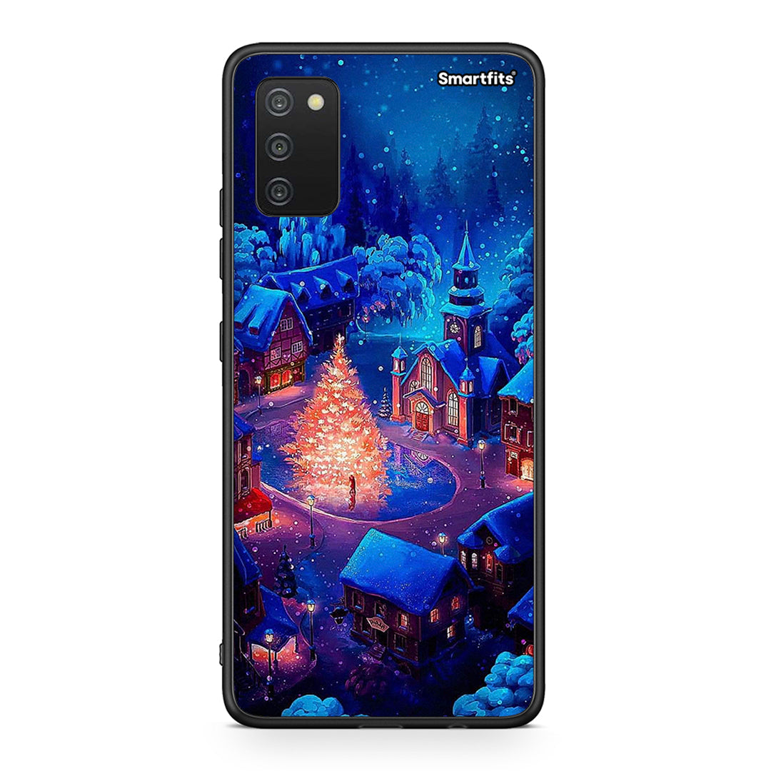 Samsung A03s Xmas Village θήκη από τη Smartfits με σχέδιο στο πίσω μέρος και μαύρο περίβλημα | Smartphone case with colorful back and black bezels by Smartfits