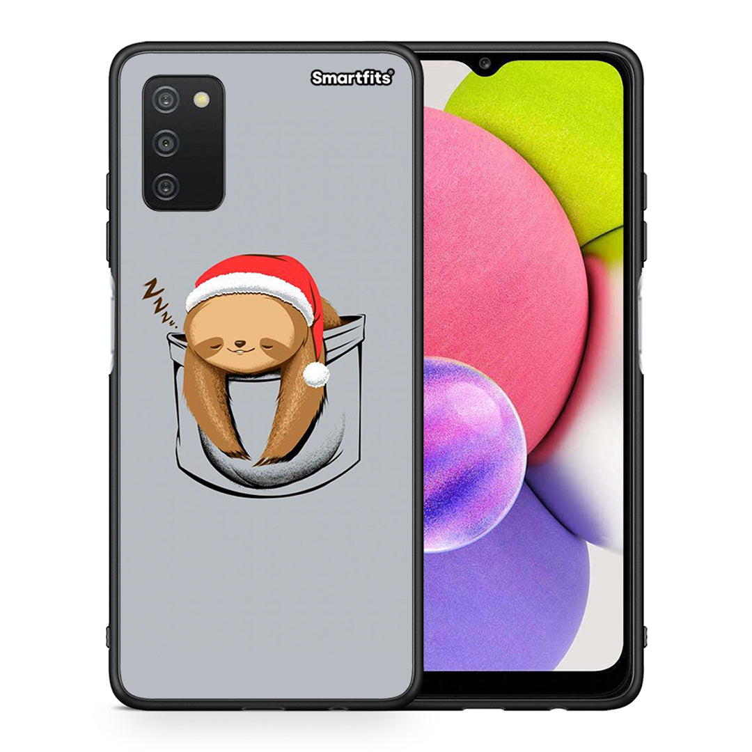 Θήκη Samsung A03s Xmas Zzzz από τη Smartfits με σχέδιο στο πίσω μέρος και μαύρο περίβλημα | Samsung A03s Xmas Zzzz case with colorful back and black bezels