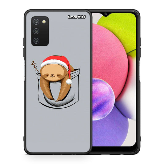 Θήκη Samsung A03s Xmas Zzzz από τη Smartfits με σχέδιο στο πίσω μέρος και μαύρο περίβλημα | Samsung A03s Xmas Zzzz case with colorful back and black bezels