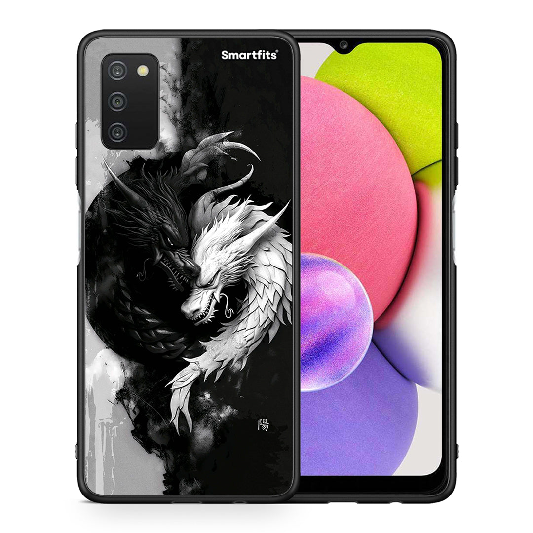 Θήκη Samsung A03s Yin Yang από τη Smartfits με σχέδιο στο πίσω μέρος και μαύρο περίβλημα | Samsung A03s Yin Yang case with colorful back and black bezels