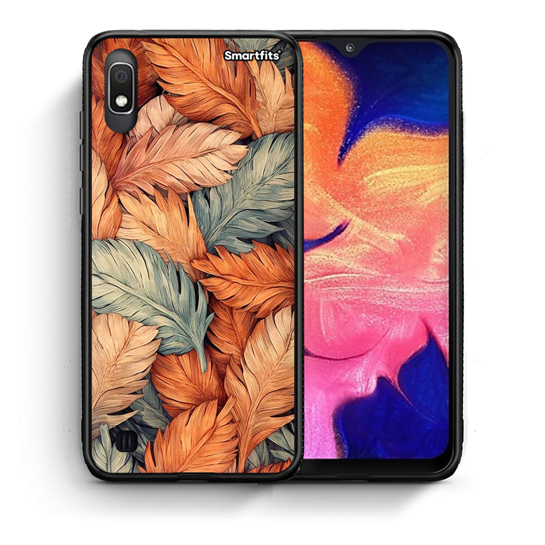 Θήκη Samsung A10 Autumn Leaves από τη Smartfits με σχέδιο στο πίσω μέρος και μαύρο περίβλημα | Samsung A10 Autumn Leaves case with colorful back and black bezels