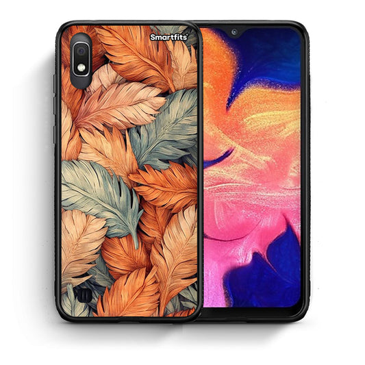 Θήκη Samsung A10 Autumn Leaves από τη Smartfits με σχέδιο στο πίσω μέρος και μαύρο περίβλημα | Samsung A10 Autumn Leaves case with colorful back and black bezels