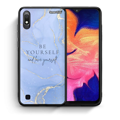 Θήκη Samsung A10 Be Yourself από τη Smartfits με σχέδιο στο πίσω μέρος και μαύρο περίβλημα | Samsung A10 Be Yourself case with colorful back and black bezels