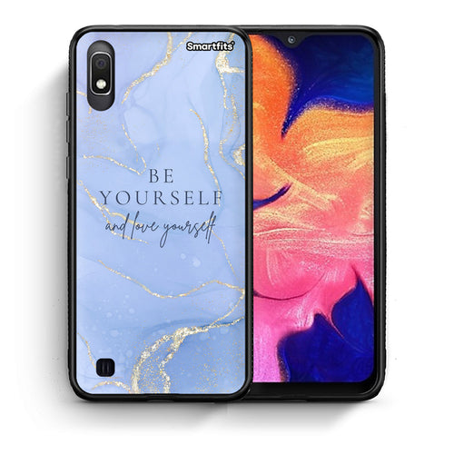 Θήκη Samsung A10 Be Yourself από τη Smartfits με σχέδιο στο πίσω μέρος και μαύρο περίβλημα | Samsung A10 Be Yourself case with colorful back and black bezels