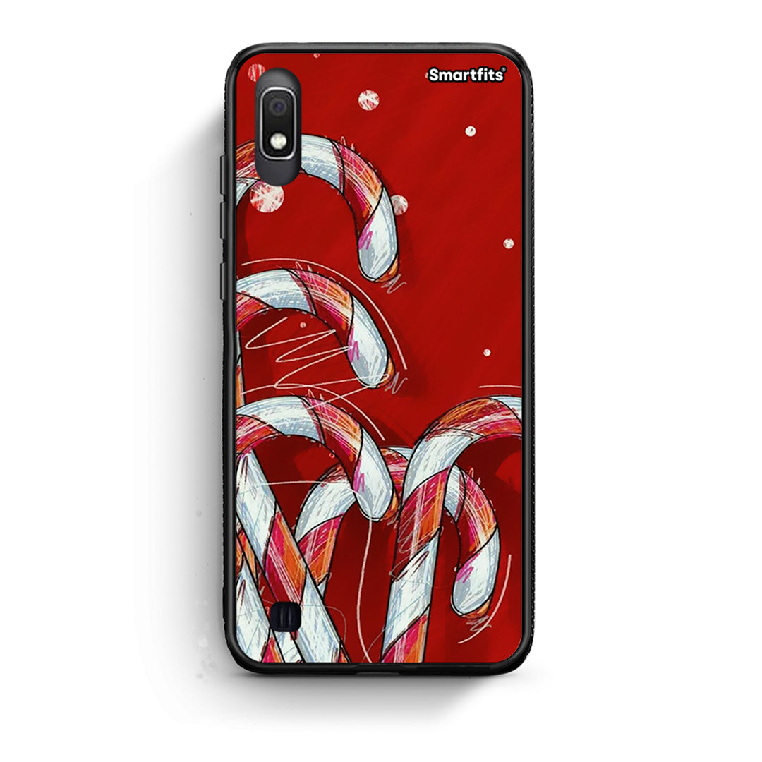 Samsung A10 Candy Cane θήκη από τη Smartfits με σχέδιο στο πίσω μέρος και μαύρο περίβλημα | Smartphone case with colorful back and black bezels by Smartfits