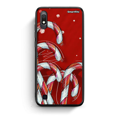 Samsung A10 Candy Cane θήκη από τη Smartfits με σχέδιο στο πίσω μέρος και μαύρο περίβλημα | Smartphone case with colorful back and black bezels by Smartfits