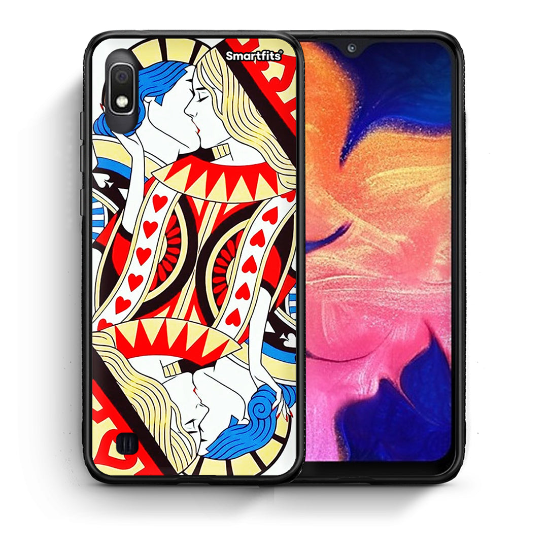 Θήκη Samsung A10 Card Love από τη Smartfits με σχέδιο στο πίσω μέρος και μαύρο περίβλημα | Samsung A10 Card Love case with colorful back and black bezels