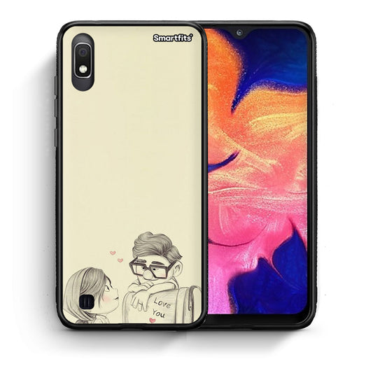 Θήκη Samsung A10 Carl And Ellie από τη Smartfits με σχέδιο στο πίσω μέρος και μαύρο περίβλημα | Samsung A10 Carl And Ellie case with colorful back and black bezels