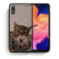 Thumbnail for Θήκη Samsung A10 Cats In Love από τη Smartfits με σχέδιο στο πίσω μέρος και μαύρο περίβλημα | Samsung A10 Cats In Love case with colorful back and black bezels