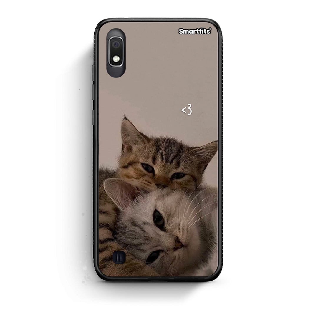Samsung A10 Cats In Love Θήκη από τη Smartfits με σχέδιο στο πίσω μέρος και μαύρο περίβλημα | Smartphone case with colorful back and black bezels by Smartfits
