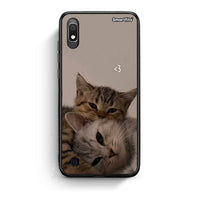 Thumbnail for Samsung A10 Cats In Love Θήκη από τη Smartfits με σχέδιο στο πίσω μέρος και μαύρο περίβλημα | Smartphone case with colorful back and black bezels by Smartfits
