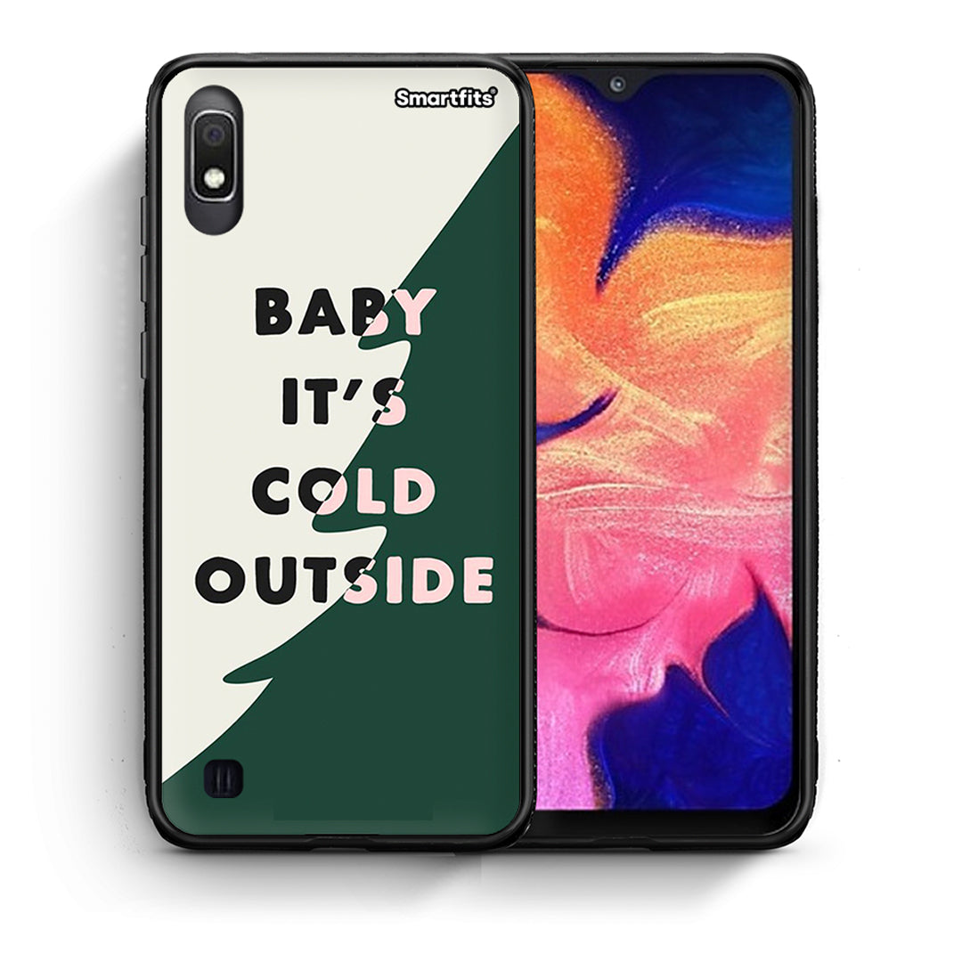 Θήκη Samsung A10 Cold Outside από τη Smartfits με σχέδιο στο πίσω μέρος και μαύρο περίβλημα | Samsung A10 Cold Outside case with colorful back and black bezels