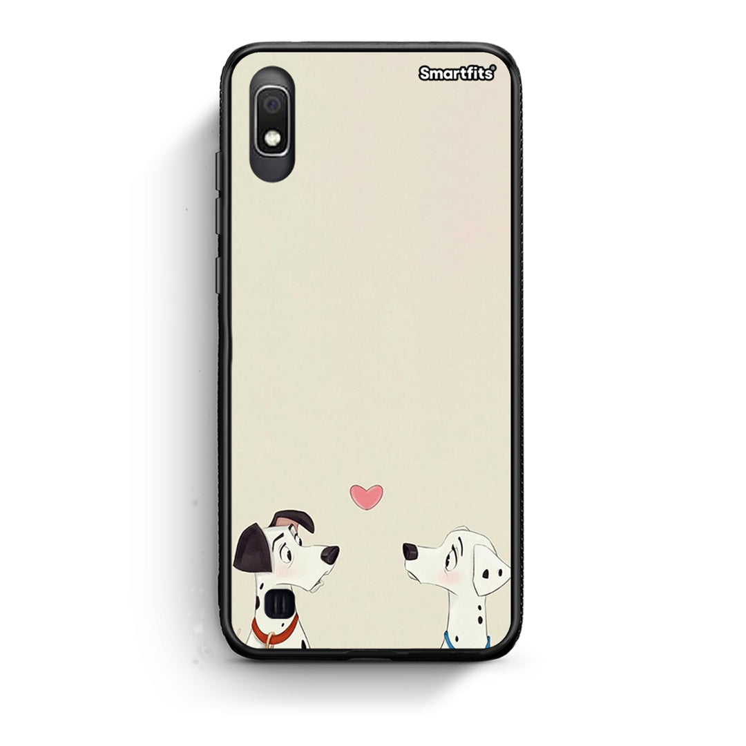 Samsung A10 Dalmatians Love θήκη από τη Smartfits με σχέδιο στο πίσω μέρος και μαύρο περίβλημα | Smartphone case with colorful back and black bezels by Smartfits