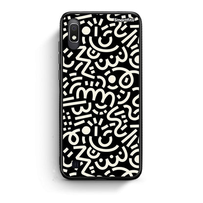 Samsung A10 Doodle Art Θήκη από τη Smartfits με σχέδιο στο πίσω μέρος και μαύρο περίβλημα | Smartphone case with colorful back and black bezels by Smartfits
